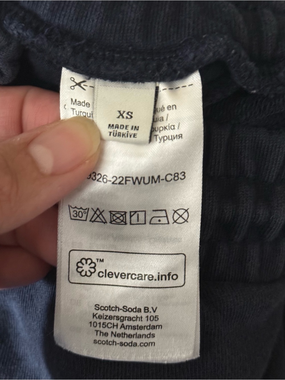 Scotch & Soda Boys XS Dark Navy Organic Cotton Jogger Sweatpants Lounge - Picture 9 of 10